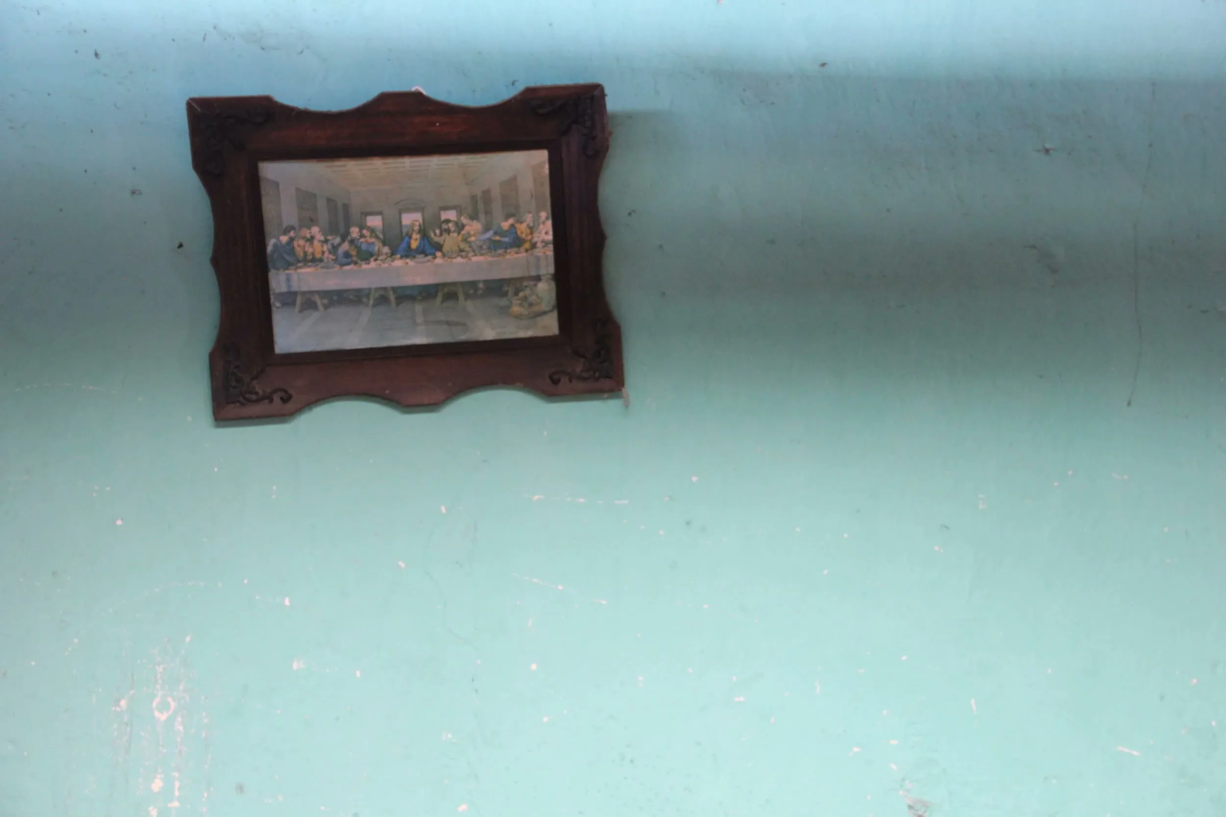 The Last Supper hangs in a small restaurant in the high-altitude mining town of Vetas, Santander, Colombia.